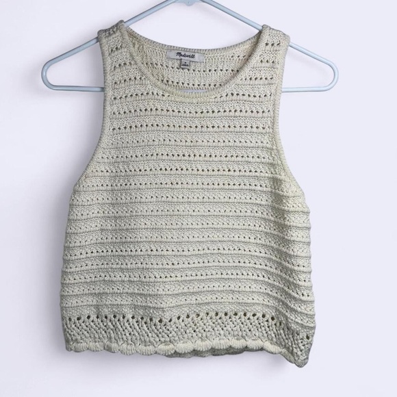 Madewell Tops - Madewell Cottagecore Crochet Knit Sleeveless Tank Top Cream Medium